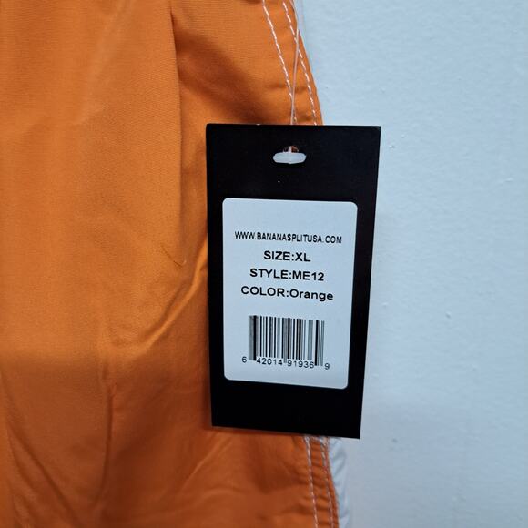 Banana Split B-Split Board Shorts Orange White XL Surf Swim Trunks NWT - Picture 3 of 8